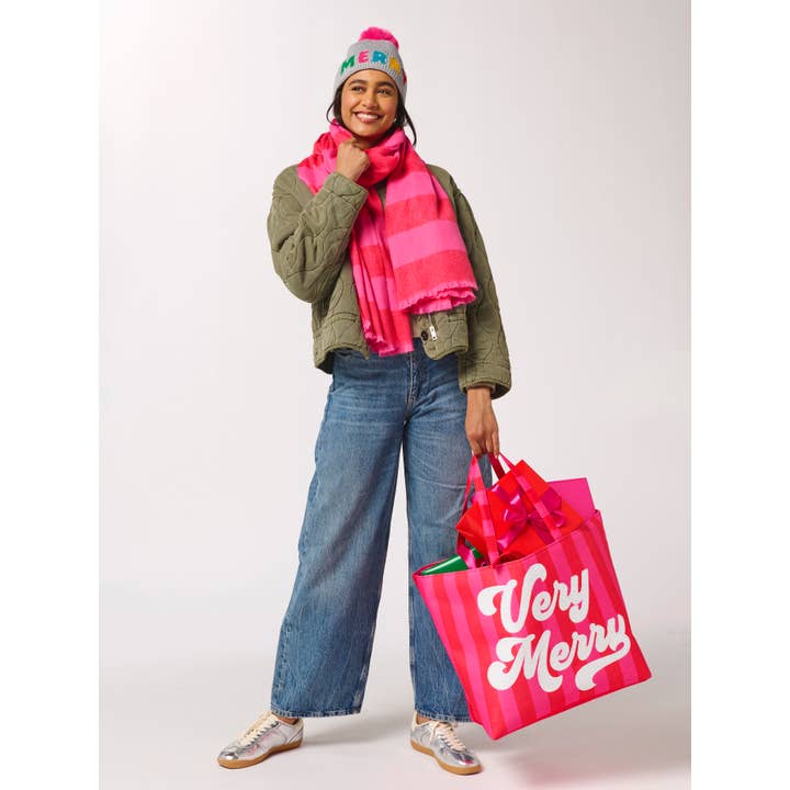 Shiraleah - Wholesale Tote Bag - Women's - "VERY MERRY" GIFTING TOTE,RED2