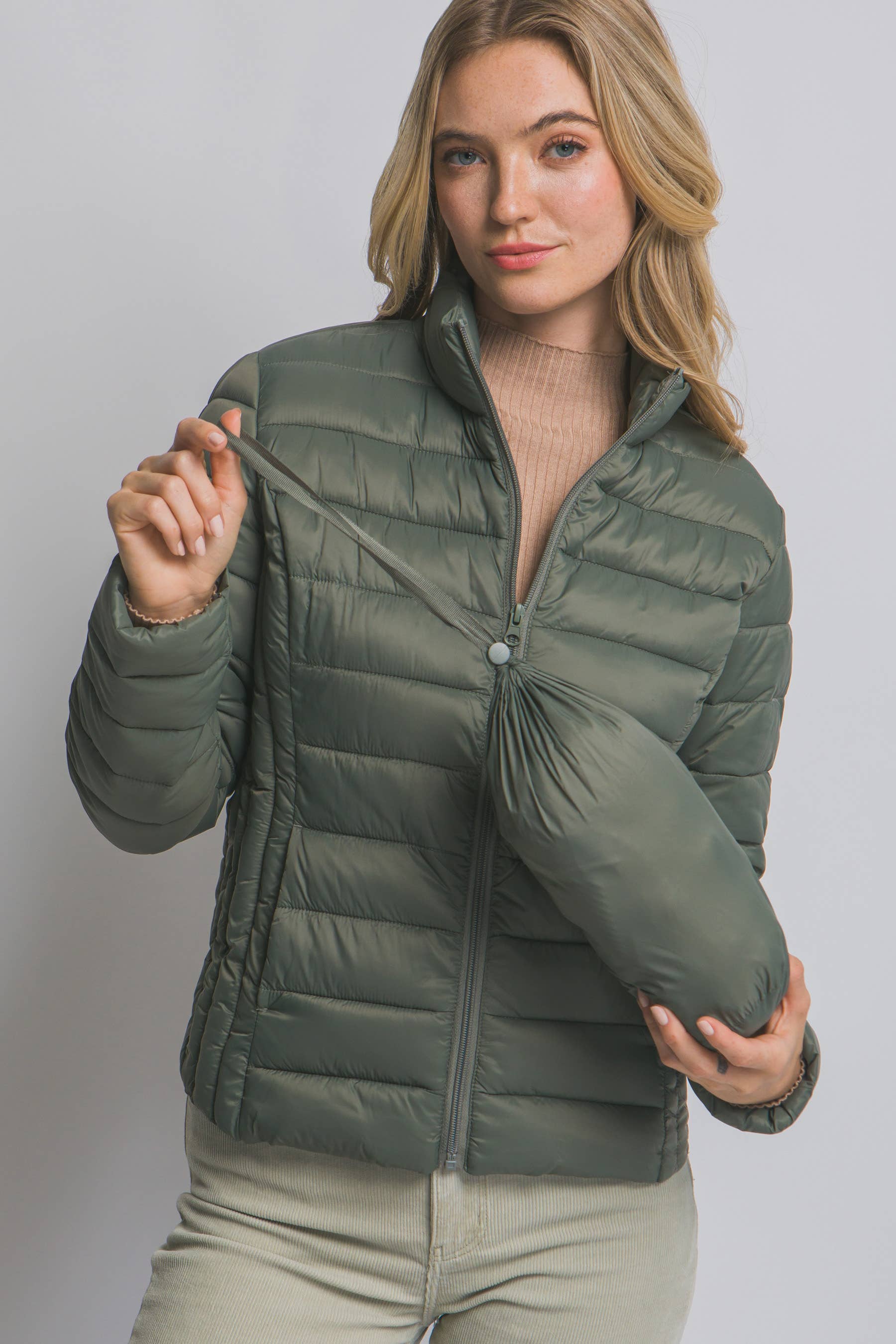 Peace Love Line - Wholesale Puffer Jacket - Women's - PL4300 - LT WEIGHT LONG SLEEVE PUFFER JACKET11