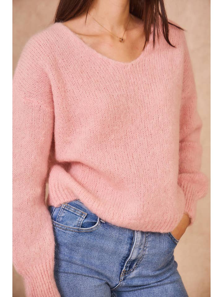Calie Paris - Wholesale Knit Sweater - Women's - V-Neck Kid Mohair Sweater9