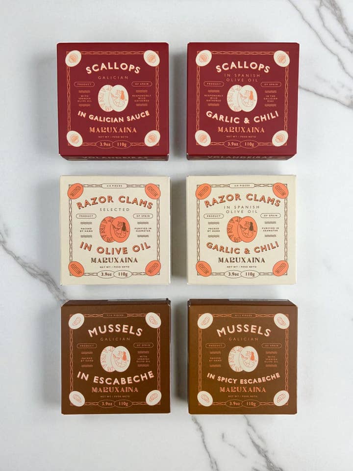 Maruxaina Variety Pack - 6 Pack for wholesale by Tin Can Fish ( BELA, Cantara, Mar, Porthos, Varina )