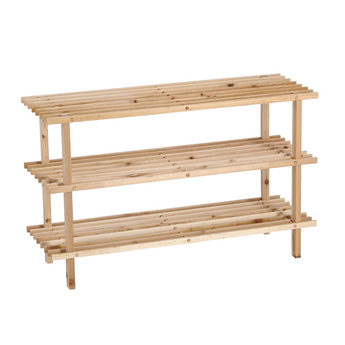 nature Shoe rack M. 3 shelves, pine for wholesale on Faire0