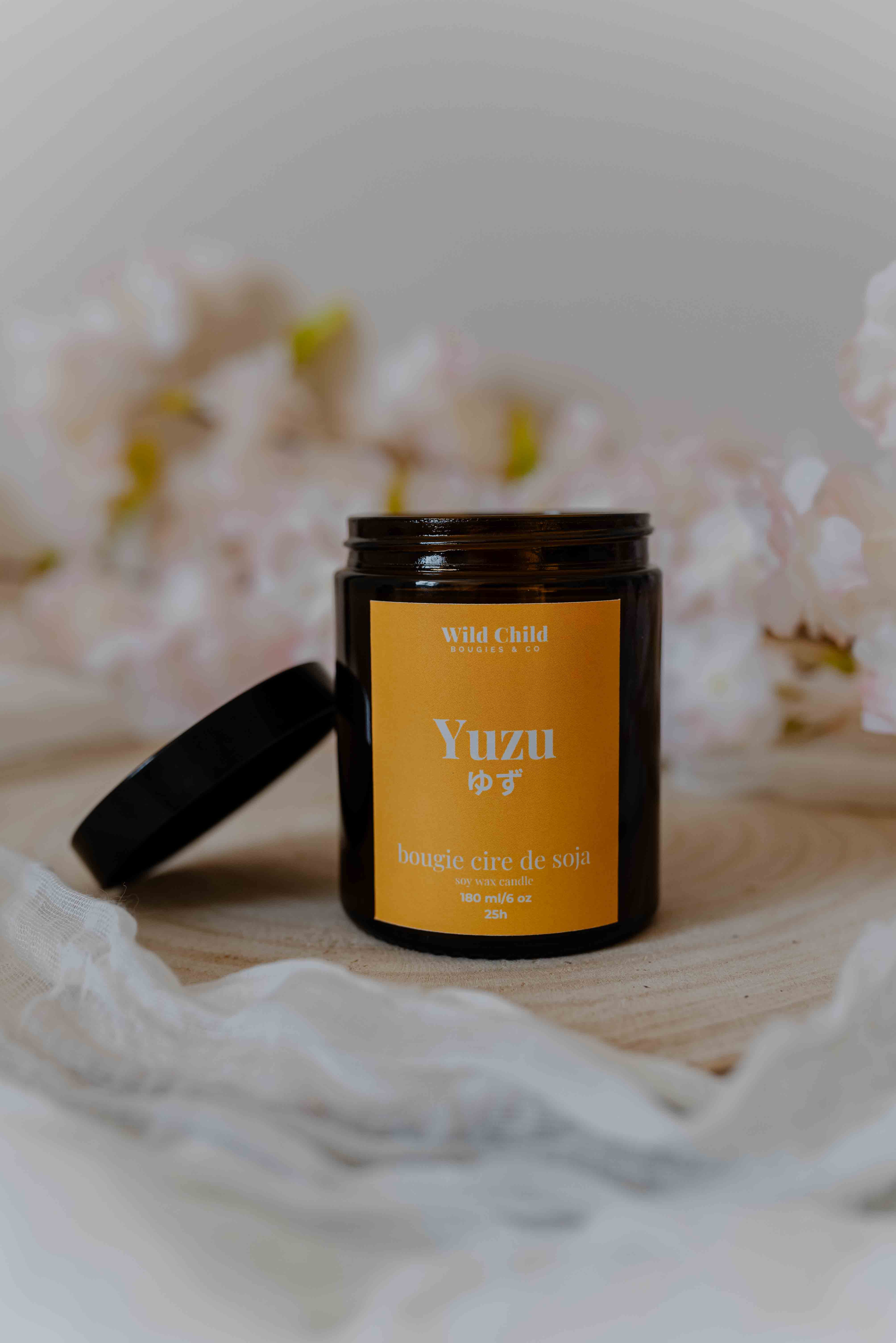 WILD CHILD Bougies & Co - Wholesale Jar/Filled Candle - “Yuzu” - Natural scented candle - 25H5