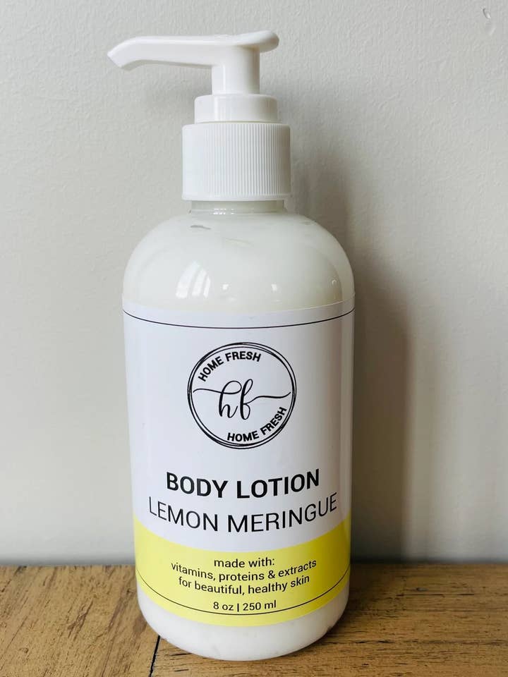Lotion pour le corps à la meringue au citron pour la vente par Home Fresh DV