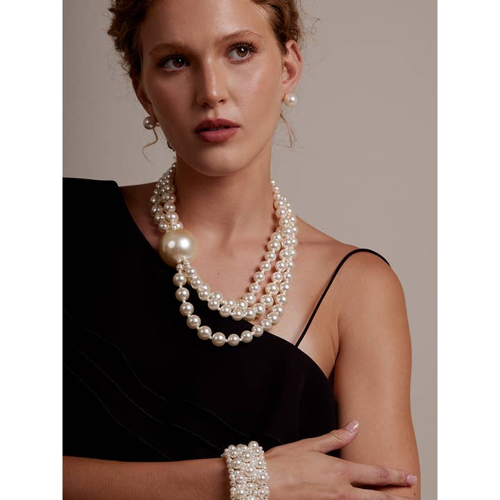 PRL Collar Necklace with Oversized Pearl for wholesale on Faire1