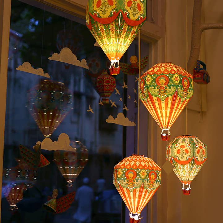Zwende – Großhandel Papierlaterne/-lampe – Kleiner DIY-Lampenschirm aus Papier mit Heißluftballon
