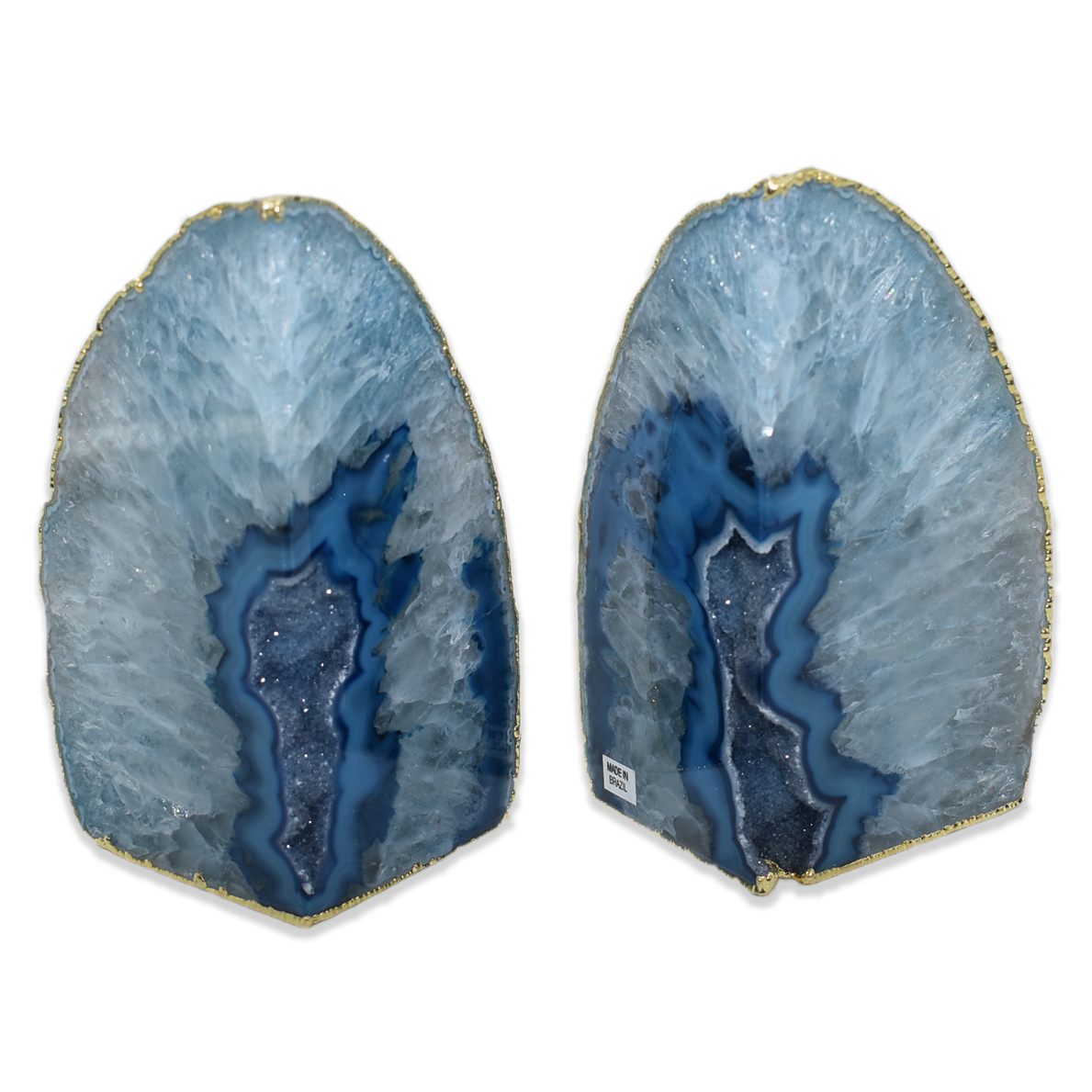 Olympus Minerals Co – Engroshandel Bogstøtte – Små agat bogstøtter - Guld Trim4