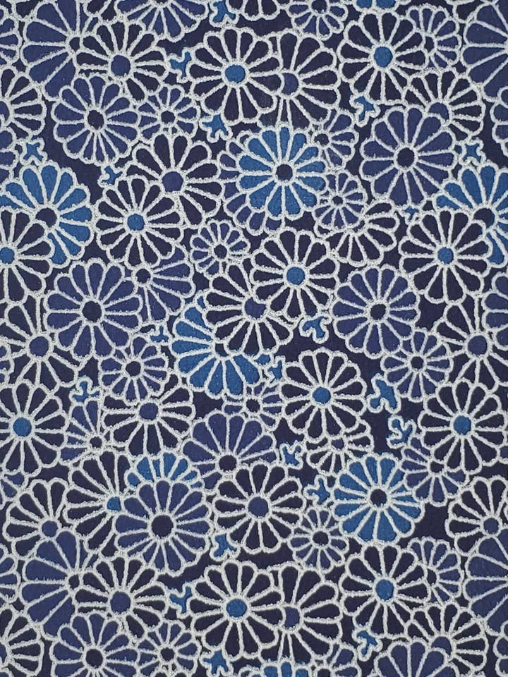 Yuzenshi: Flower Aizome for wholesale by Aitoh Company