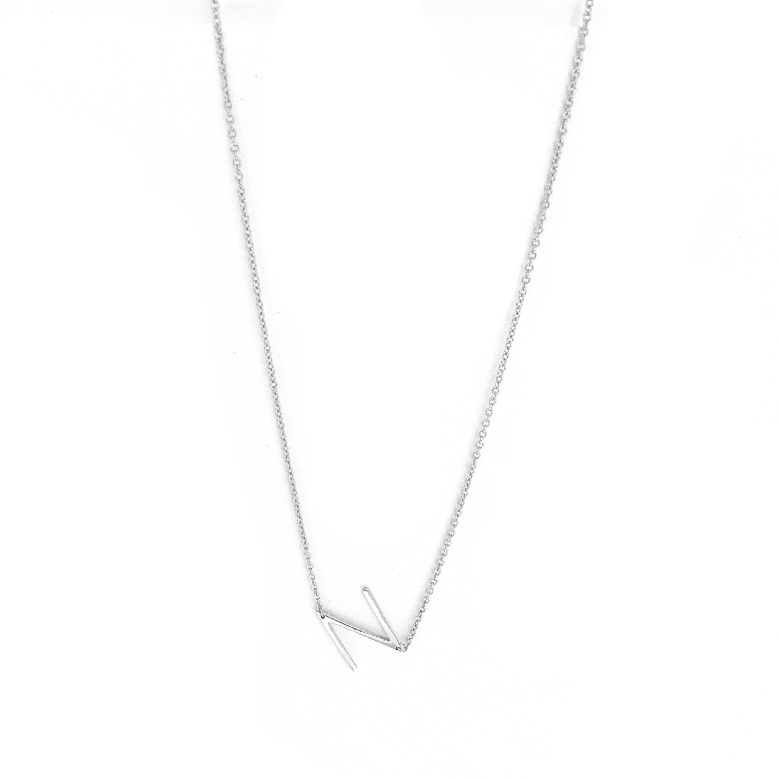 Marlyn Schiff - Wholesale Pendant/Charm Necklace - sterling silver sideways initial necklace20