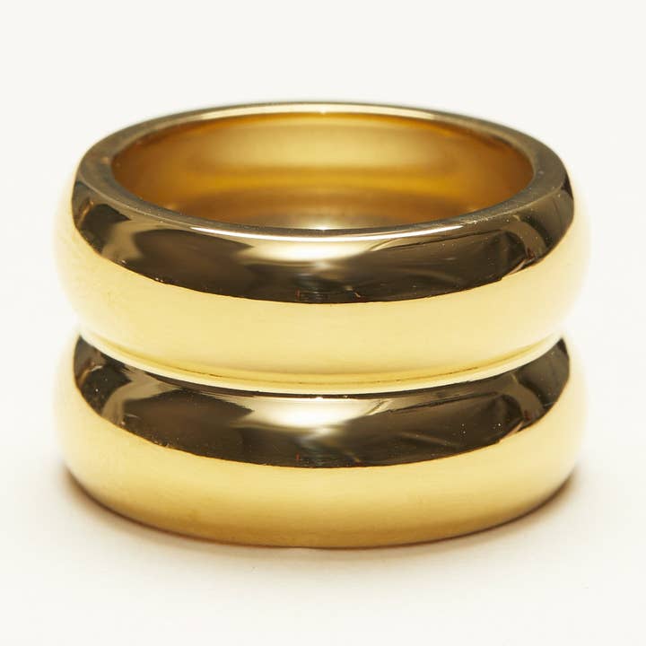 Brede ring met dubbele band voor wholesale door Shapes Studio