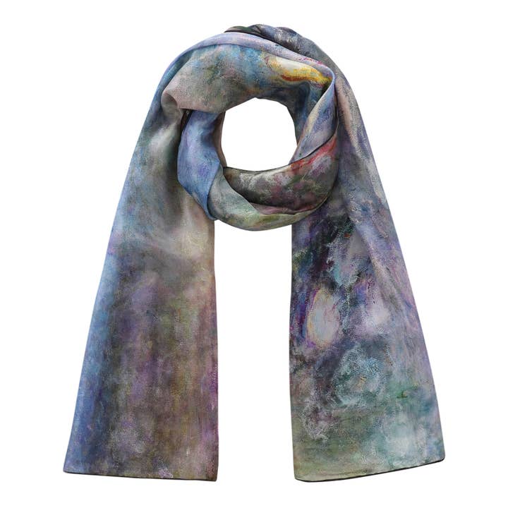 Foulard di Seta per Donna, Claude Monet, 180x65 cm per la vendita all'ingrosso da parte di Hamzah