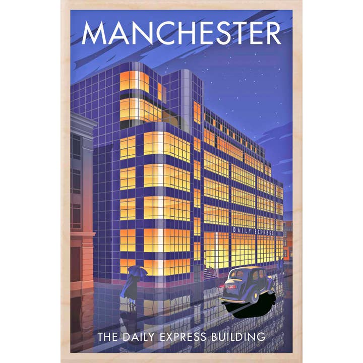 THE WOODEN POSTCARD COMPANY – Großhandel Postkarten – MANCHESTER DAILY EXPRESS Holzpostkarte, Holzmagnet