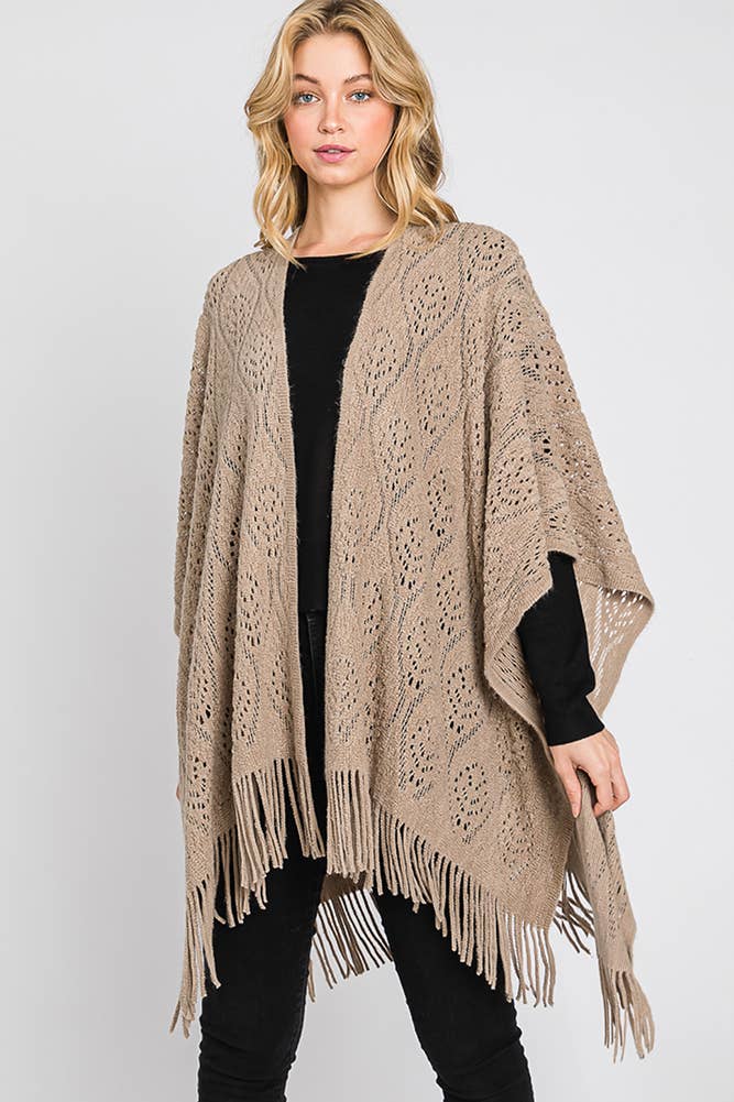 Hana - Wholesale Cardigan - Dames - Paisley Pattern Fringe Ruana14