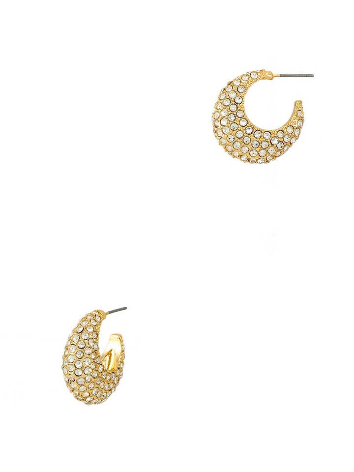 RHINESTONE HALF MOON HOOP EARRING 28329 for wholesale by anbfashion