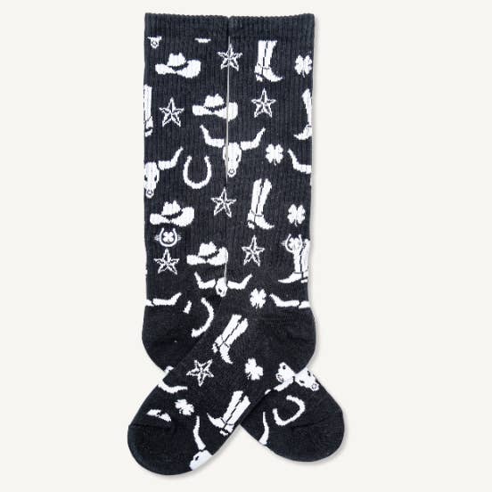 Get Western Black & White Performance Socks for wholesale by Lucky Chuck