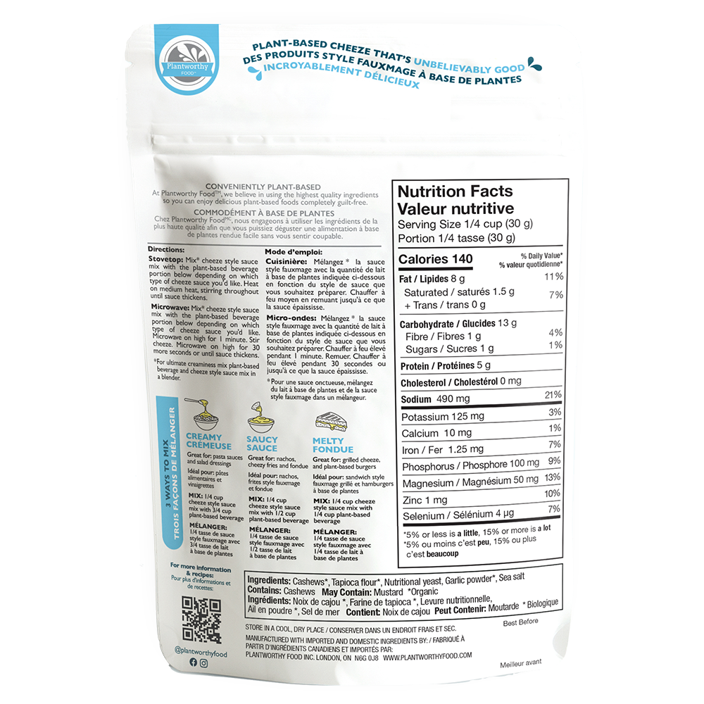 Plantworthy Food - Wholesale Shelf Stable Prepared Meal - Original Cheeze Sauce - 150g1