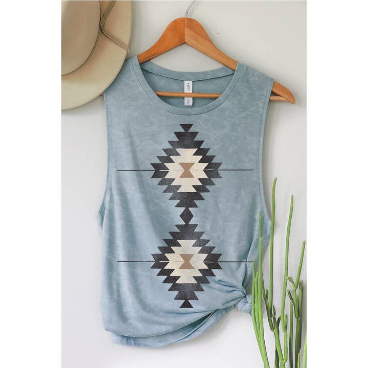 HRTandLUV - Wholesale Tank top – Women′s - VINTAGE AZTEC MINERAL GRAPHIC TANK TOP5
