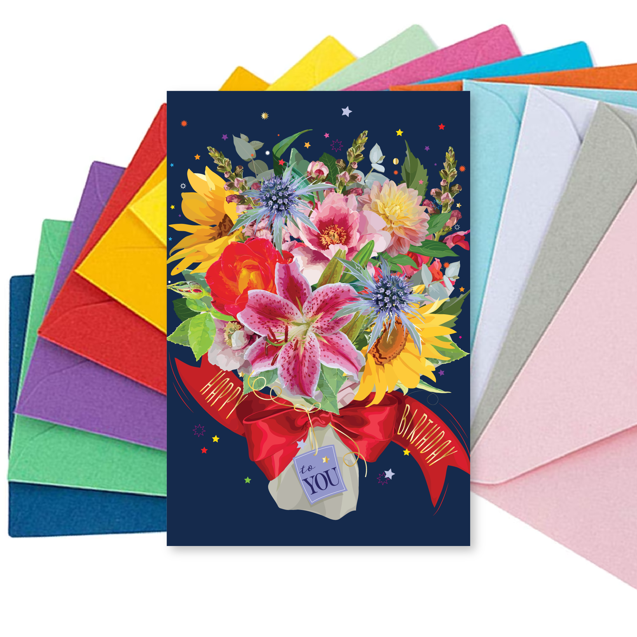 The Red Barn Press - Wholesale Gift Tag - Birthday Enclosure Card | Birthday Floral Bouquet Gift Tag2