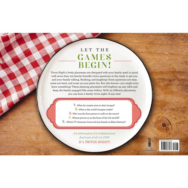 HarperCollins Focus - Wholesale Placemat - Family Fun Night: Trivia Night Placemats1
