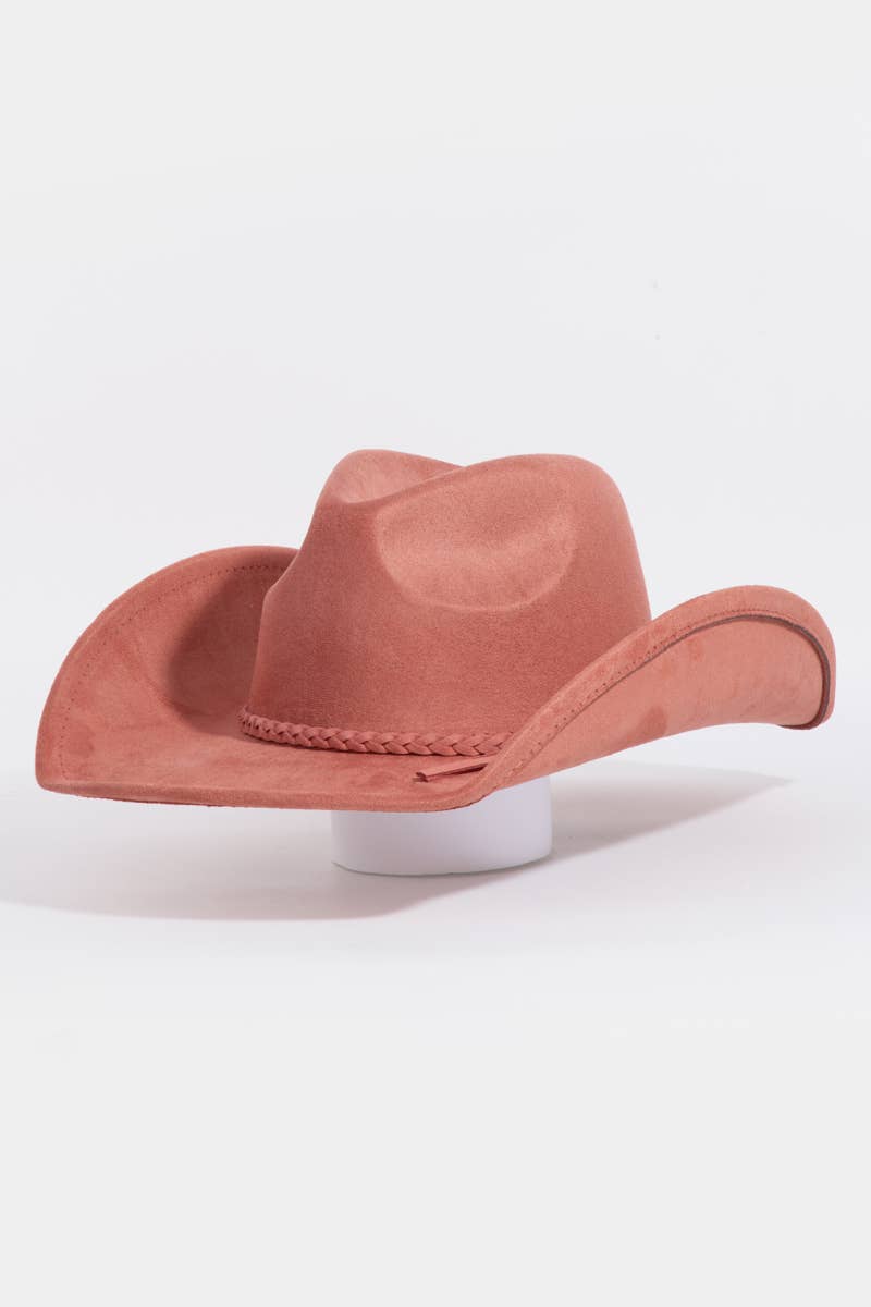 Collections by Fame Accessories - Wholesale Fedora - Women's - Rope Braid Strap Western Cowboy Hat2