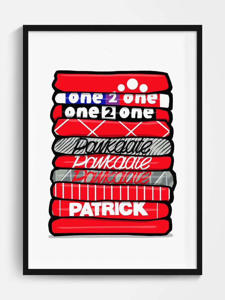 Rotherham Shirt Stack Print for wholesale by Football Devotion