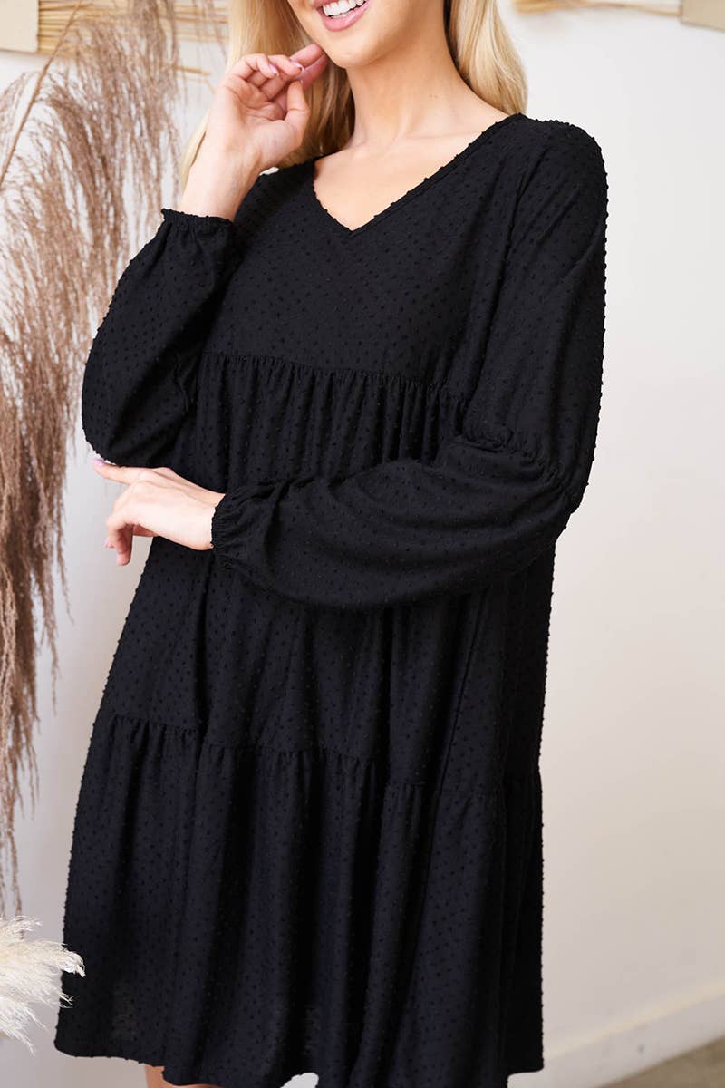 You & Me - Vendita all'ingrosso Vestito - Donna - PPD1246-ABITO A POIS SVIZZERI CON VOLANT CON MANICHE A SBUFFO6