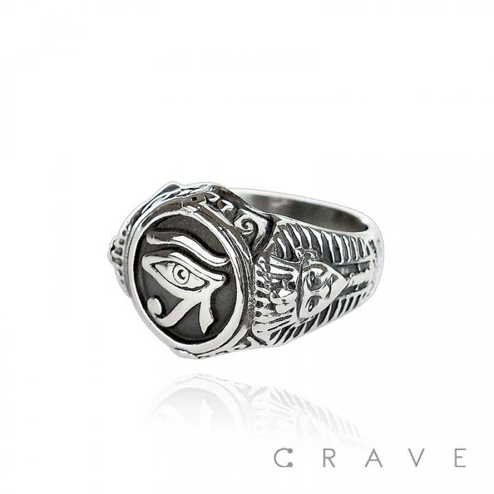 SS EGYPTIAN EYE OF HORUS BIKER RING for wholesale by CRAVE