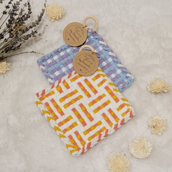 Sous-plats en coton tissés à la main pour la vente par Candles By Laura