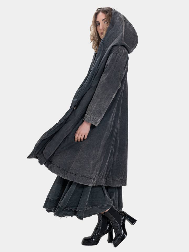 Baci & Amici Fashion - US Continental - Wholesale Coat - Women's - Zip Up Hooded Swing Coat2