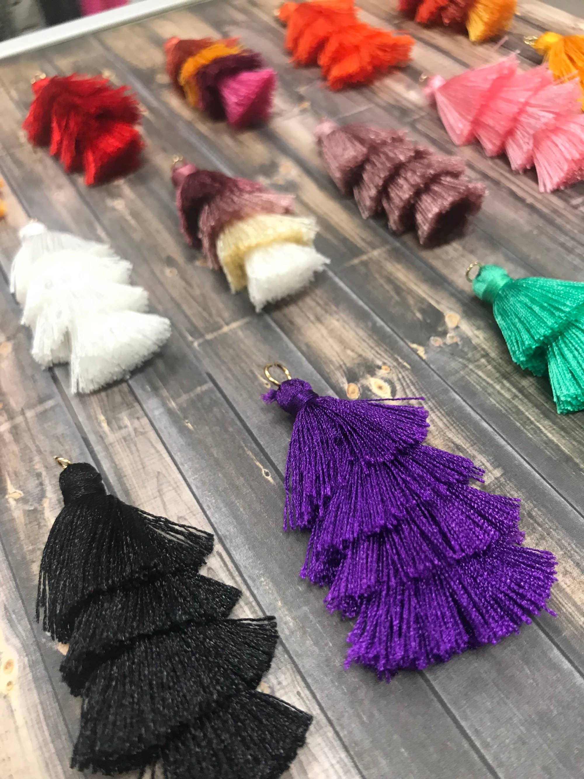 The Bead Bazaar - Wholesale Craft Supplies - Tassels, Handmade Tassels, Tiered Tassels, Jewelry Making, Tassels For Earings, Jewelry Supplies, Earring Tassels2