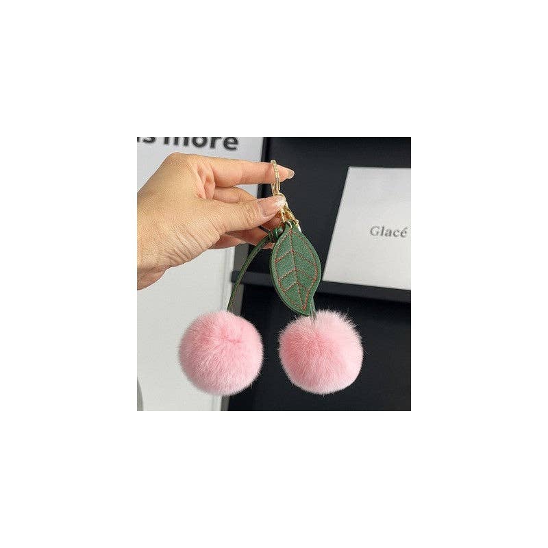 FurDecoration - Wholesale Keychain - Women's - Cherry Rabbit Hair Otter Car Keychain6