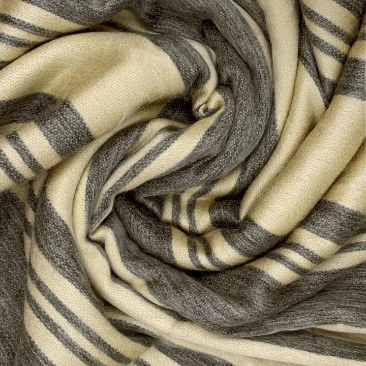 ECUALAMA - Vendita all'ingrosso Plaid - Coperta morbida e calda in lana di alpaca per divano, motivo a righe, motivo: Dijon, dimensioni: 22,9 x 15,2 cm