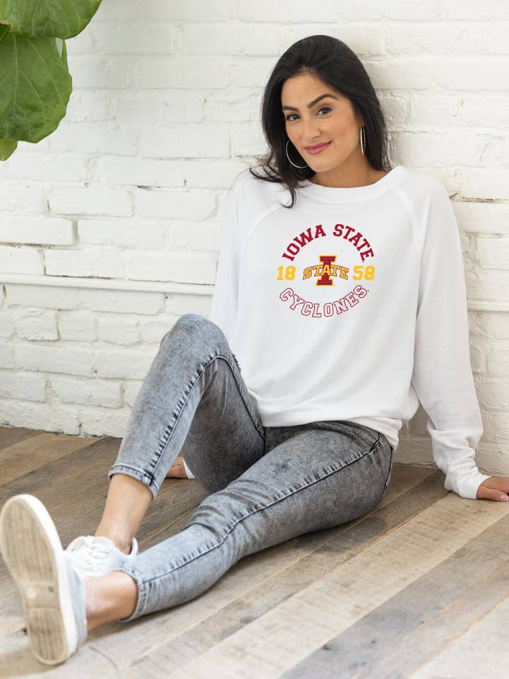 Iowa State Cyclones Long Sleeve Rylee Raglan Top for wholesale by Flying Colors Apparel