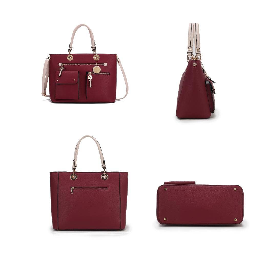 MKF Collection – wholesale Satchel – Women's – Julia Vegan Leather Color-block Women Satchel Bag by Mia k14