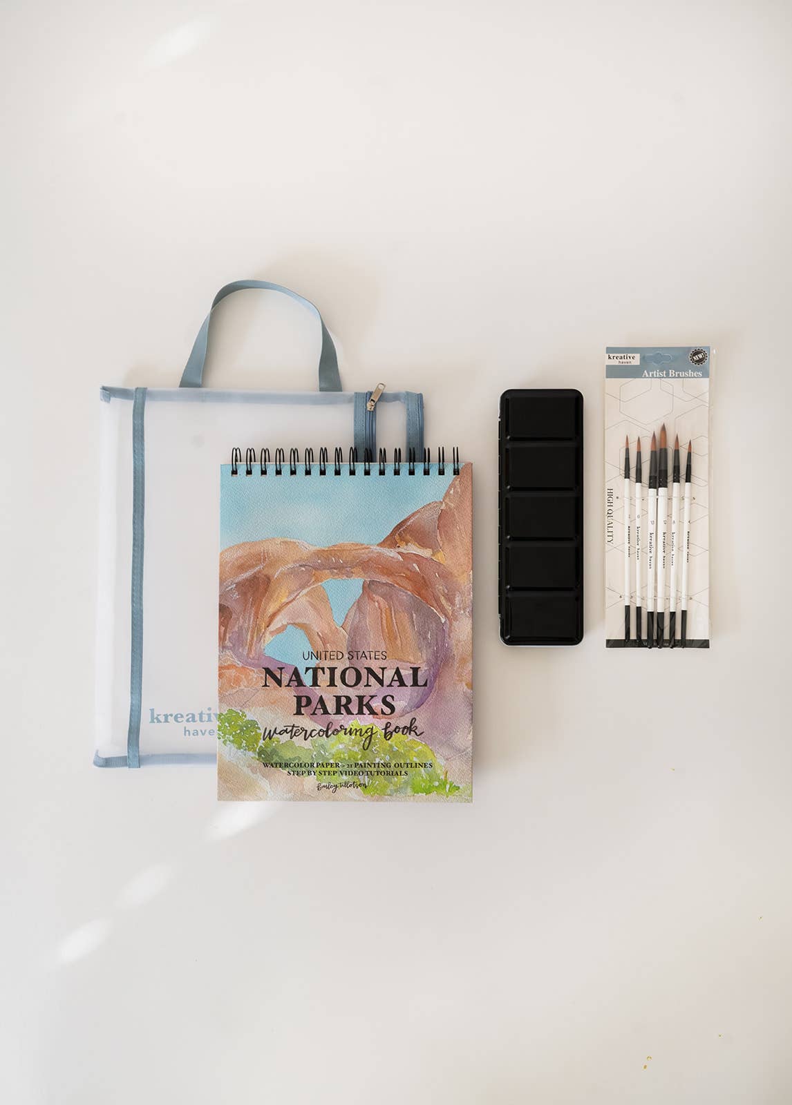 Bailey Rae Studio - Wholesale Watercolor Paint - National Parks Watercoloring Book & Supplies Bundle
