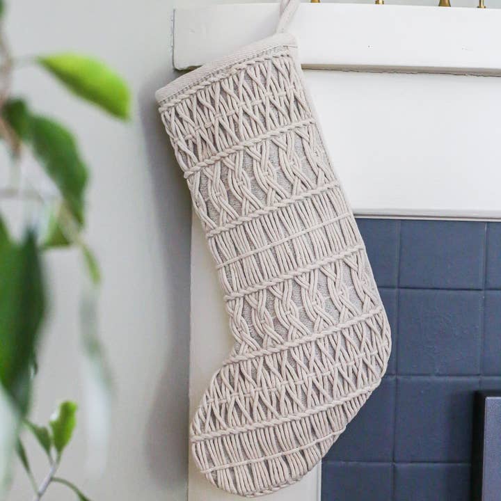 NOEL by Alma Home - Wholesale Holiday Stocking - Geometric Boho Stockings | Set of Four | Bohemian Christmas9