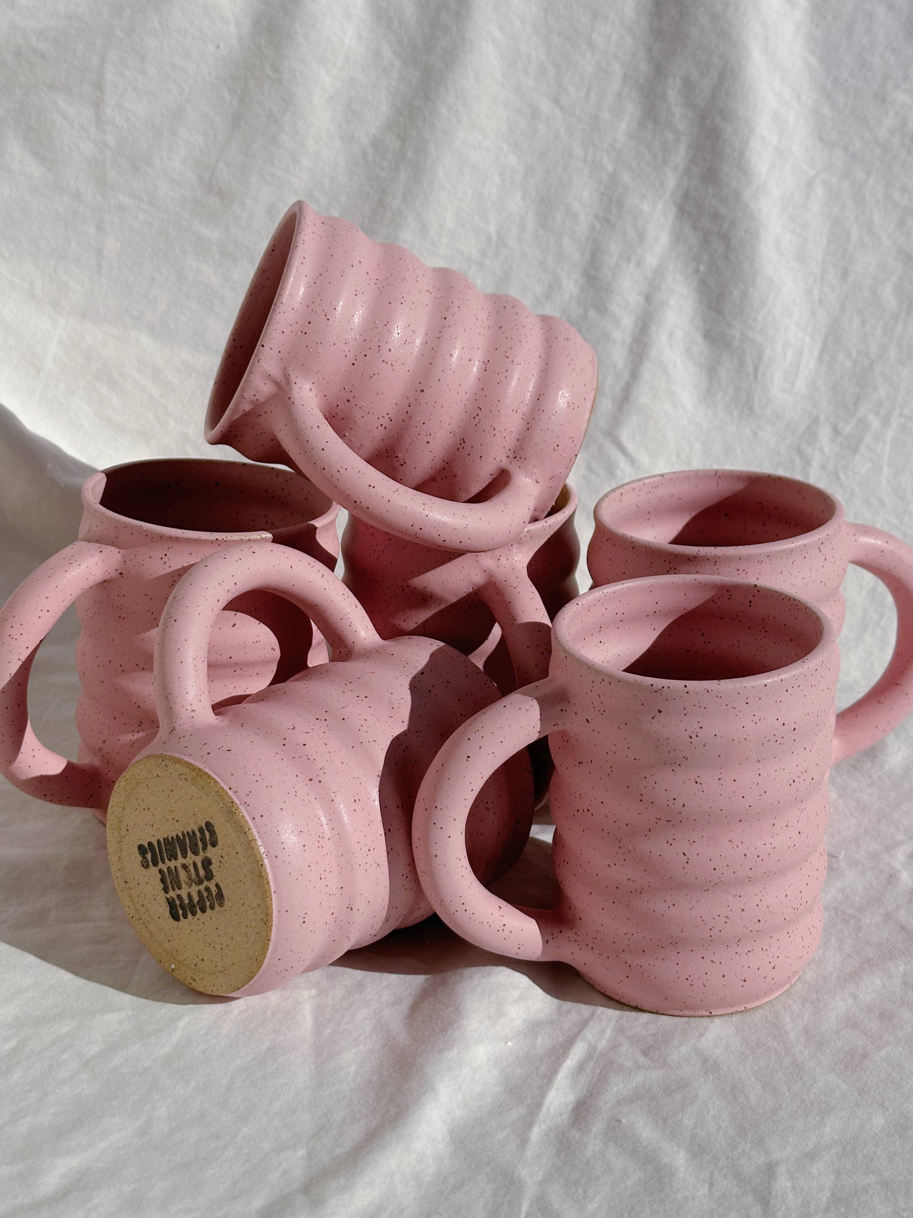 Pepper Stone Ceramics - Wholesale Coffee Mug - Tall Wavy Mug4