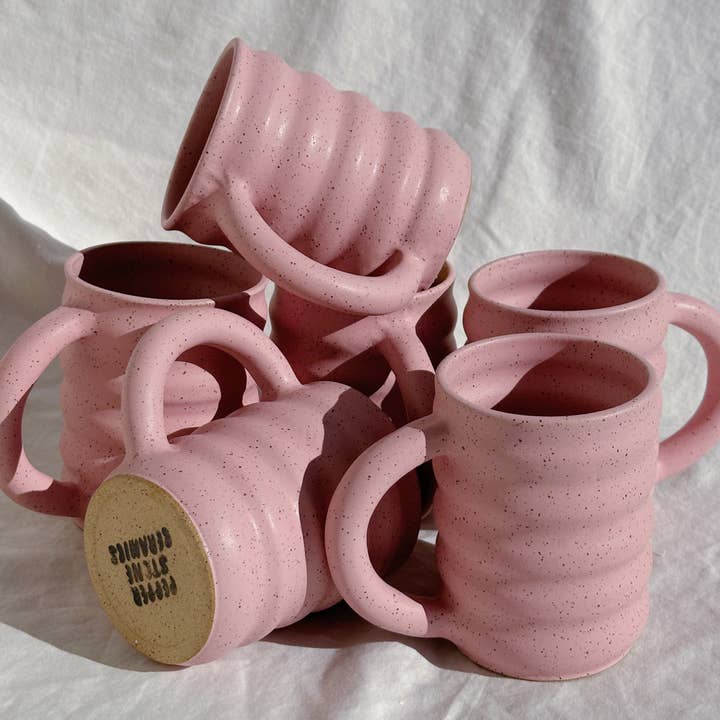 Pepper Stone Ceramics - Wholesale Coffee Mug - Tall Wavy Mug4