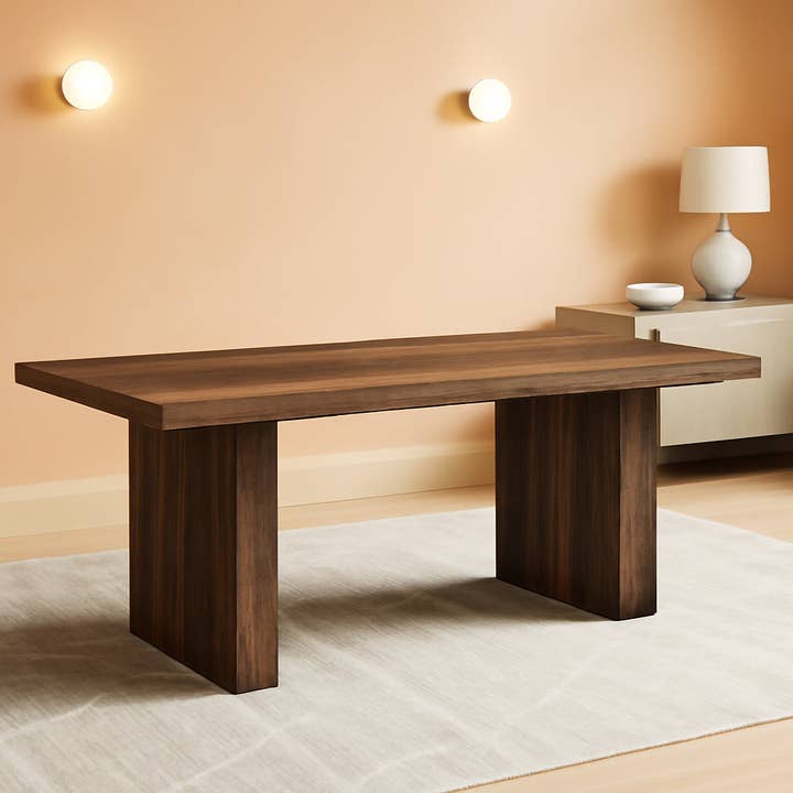 63 Inch Dark Brown Farmhouse Dining Table With Large Tabletop For 4 To 6 People for wholesale by ShipItFurniture