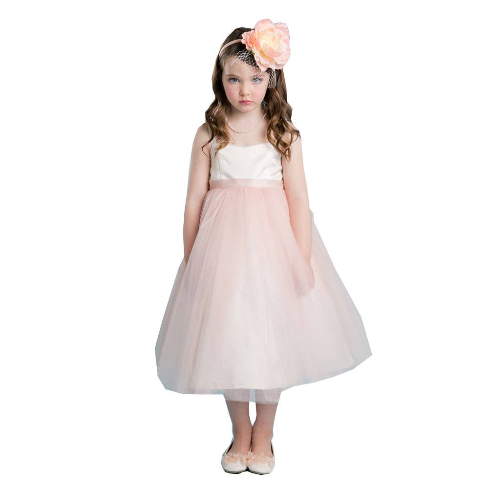 Petite Adele - Vente Robe – enfant - Robe Chloe en satin avec jupe en tulle pailleté5