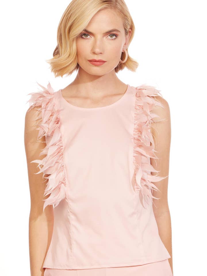 Feather Top - Pink for wholesale by Eva Franco
