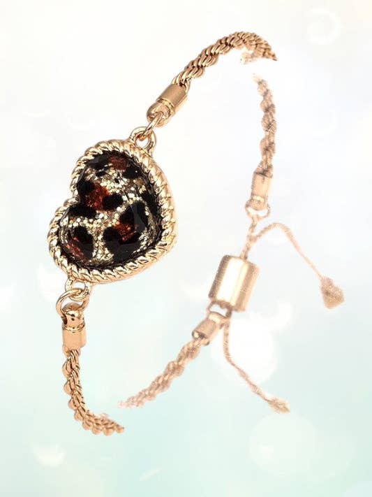 Glitter Heart Slider Armband för wholesale av Andrea Bijoux