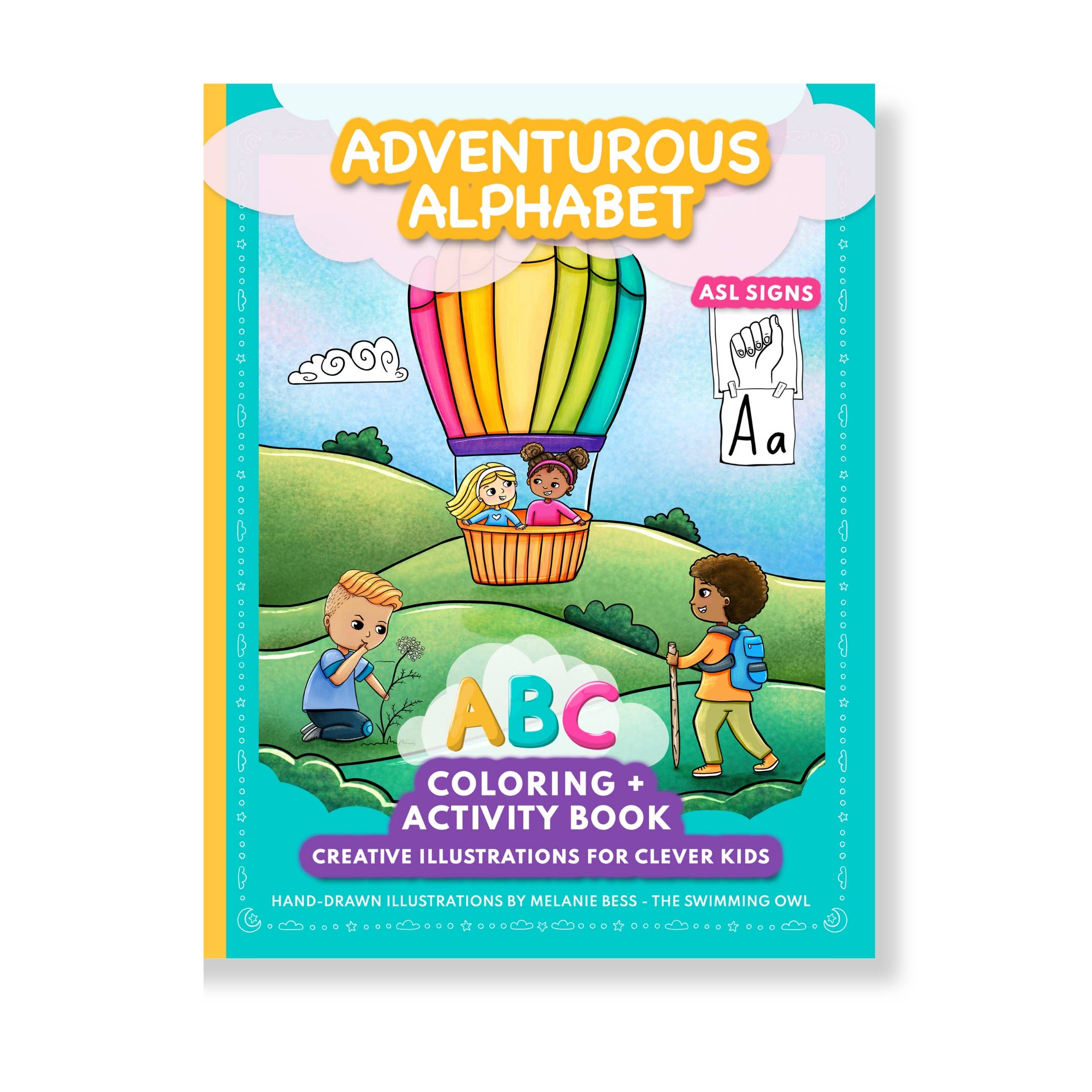 The Swimming Owl - Wholesale Coloring & Activity Book - Kids & Baby - Adventurous Alphabet ABC Coloring + Activity Book For Kids1