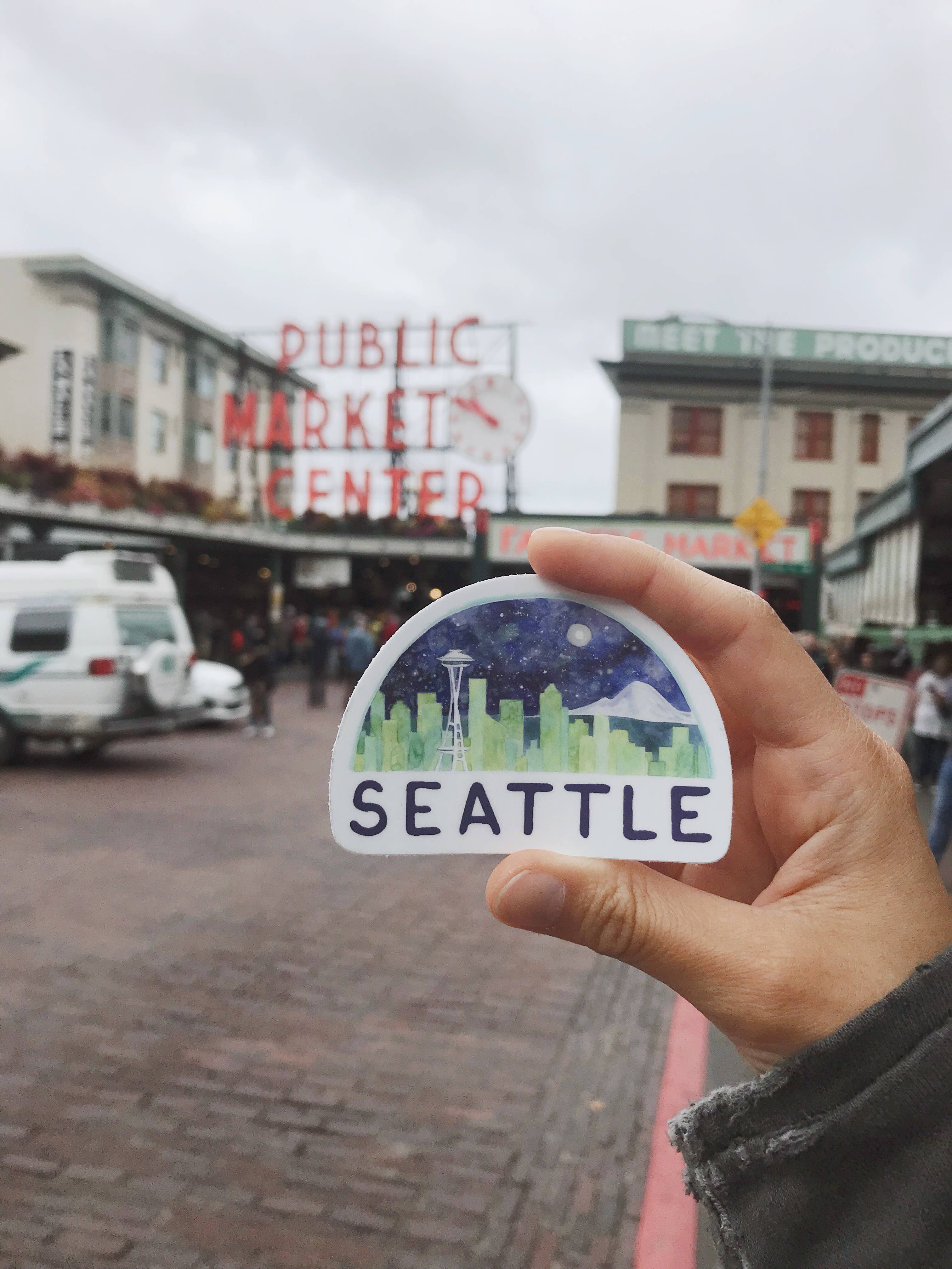 Yardia - Wholesale Sticker - Seattle Sticker - Watercolor Seattle Vinyl Sticker1