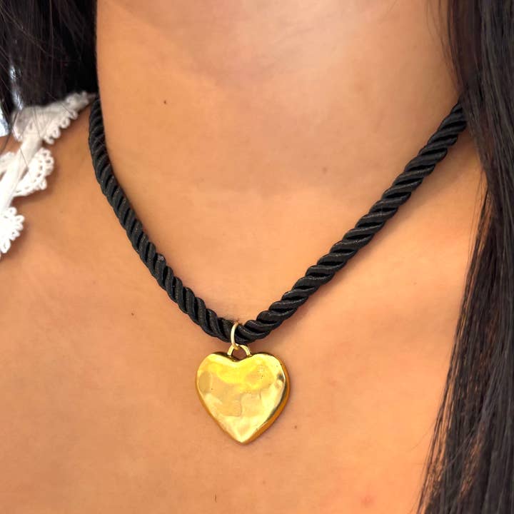 Nora James jewelry - Wholesale Pendant/Charm Necklace - Nightfall Black Silk Braided Cord Necklace13