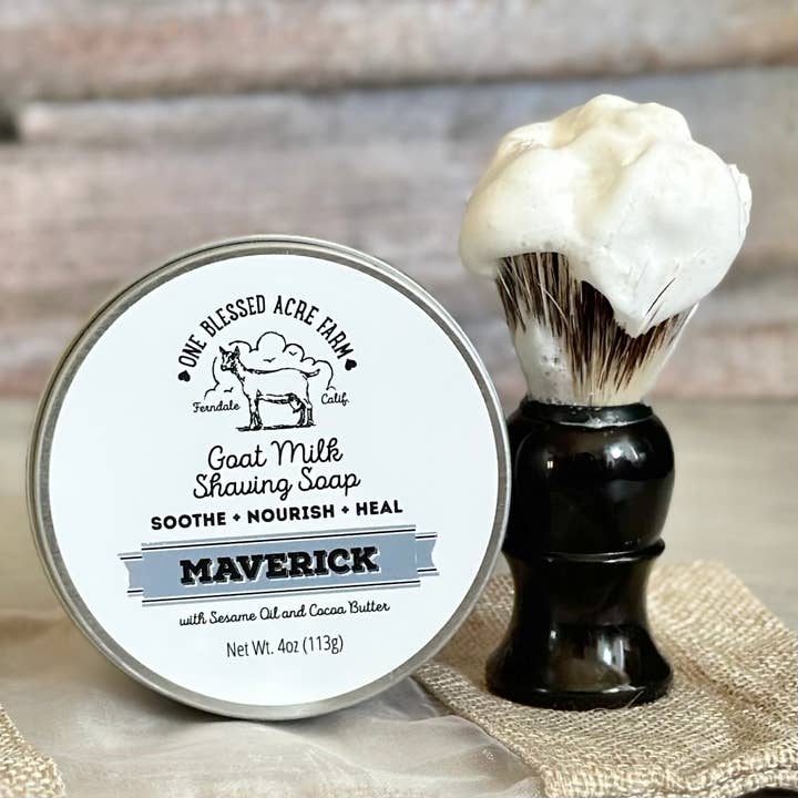 Maverick Ged Mælk Barbering Sæbe for engroshandel hos One Blessed Acre Farm
