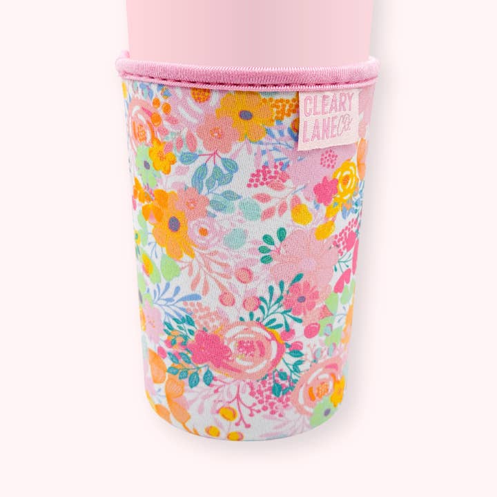 Cleary Lane - Wholesale Drink Huggers & Koozies - Blush Rainbow Forest Coffee Sleeve