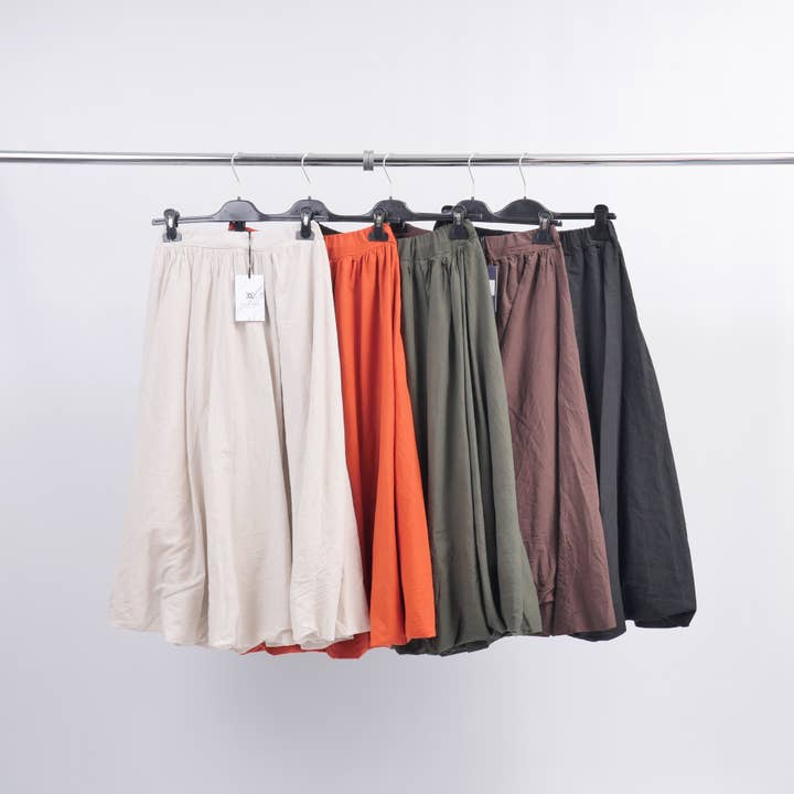 Saia trapézio em voal de algodão TDM35024 por atacado de Cecile Wang