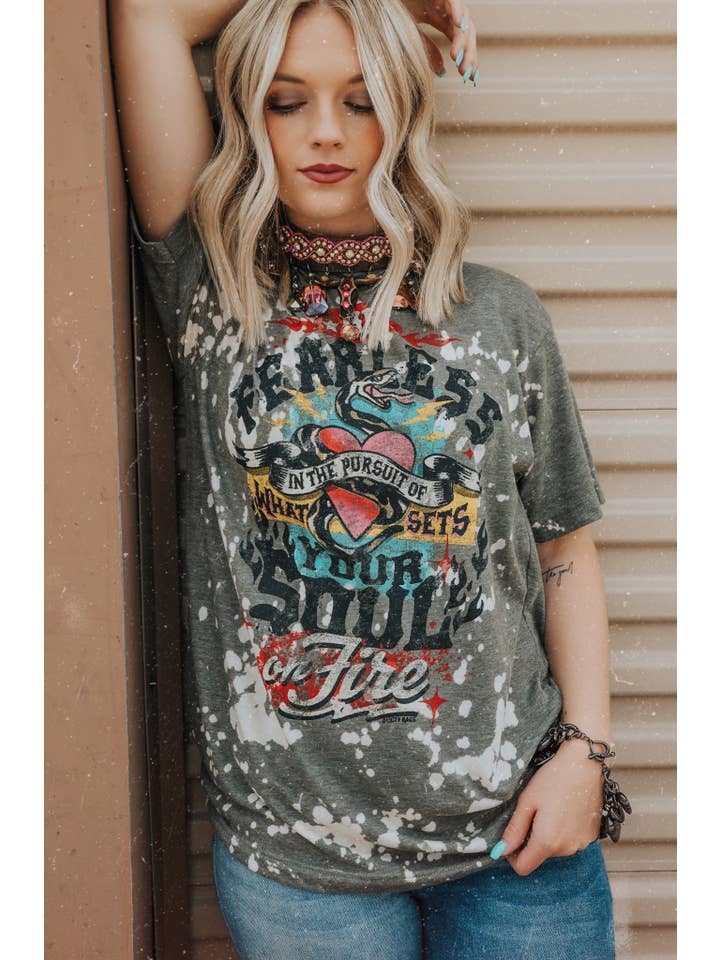 One24 Rags - Wholesale Screen Printed T-Shirt - Women's - Soul On Fire Tee