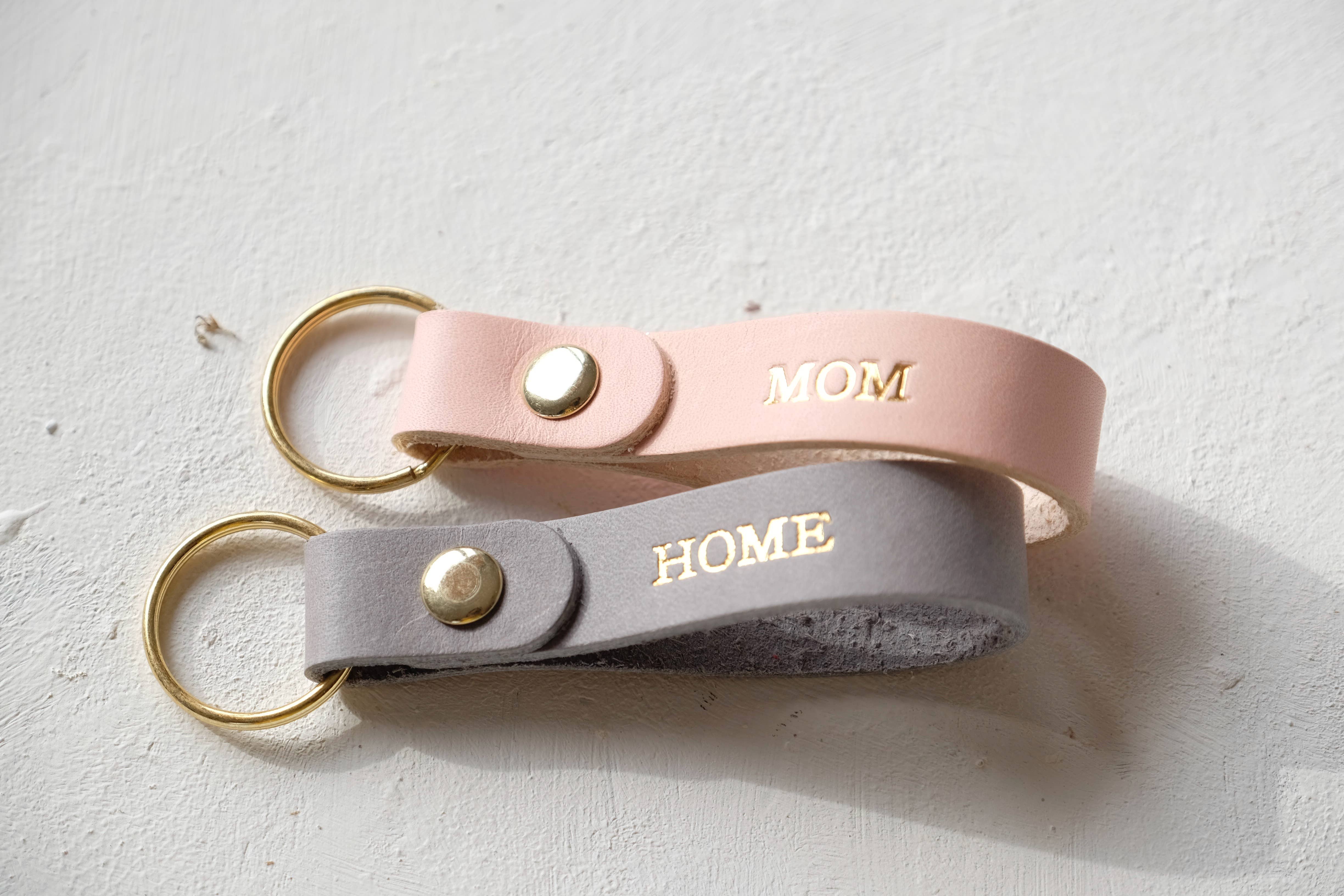 Moccaberry – wholesale Keychain – Women's – Gold Foil Leather Keychain with Custom Text7