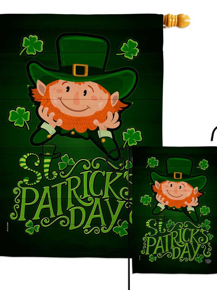 Drapeau décoratif St Patrick printemps Lucky Leprechaun pour la vente par Two Group Flag Co